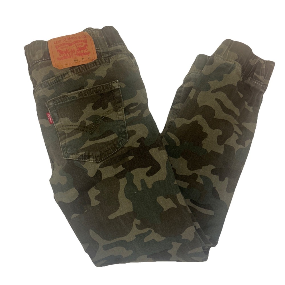 Levis Pants Boys Joggers Camouflage Sz 8 Youth Casual Pull On Drawstring Elastic